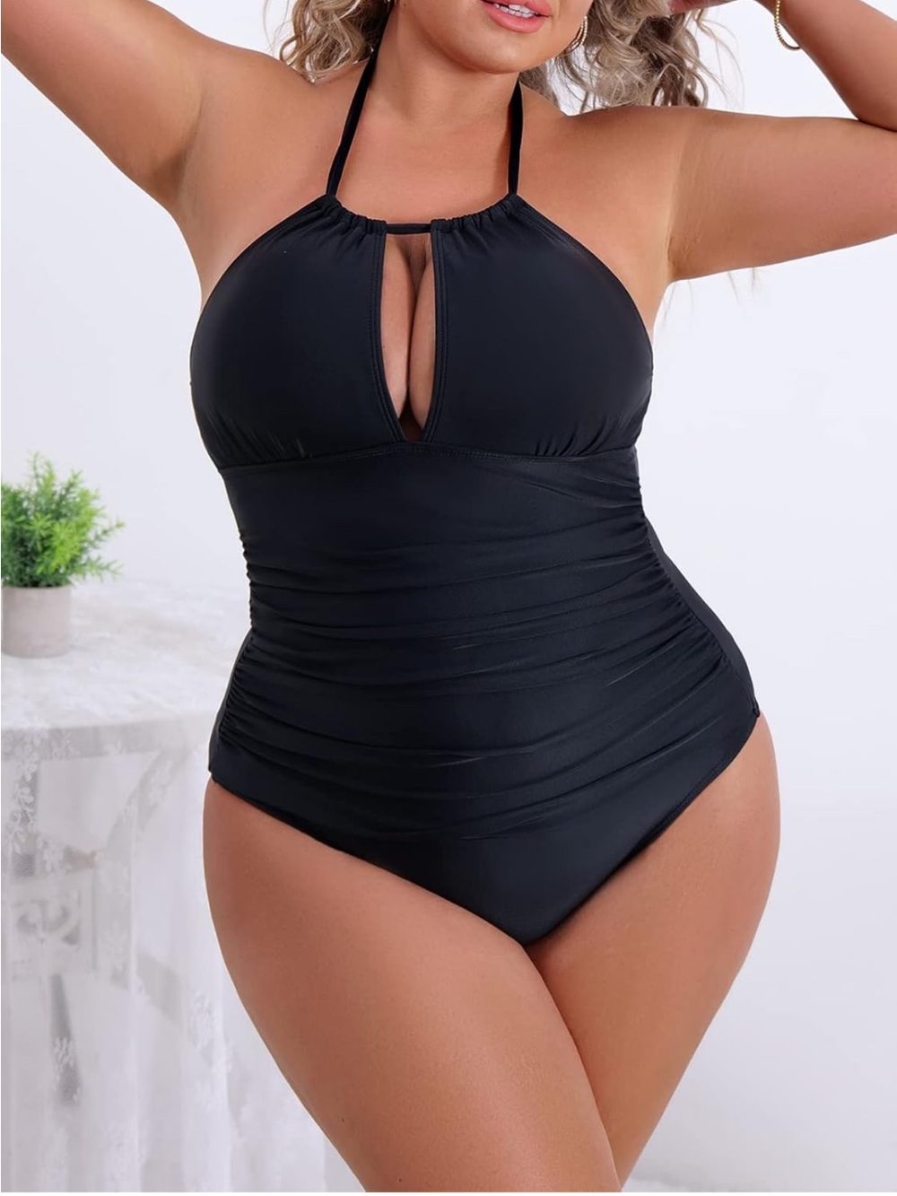 B2prity Swimsuit Tummy Control Halter Slimming Supportive Long Torso Friendly